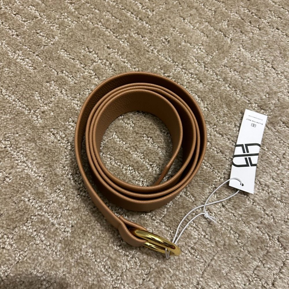 NWT Tan B-Low the Belt with Gold Tone Buckle Belt